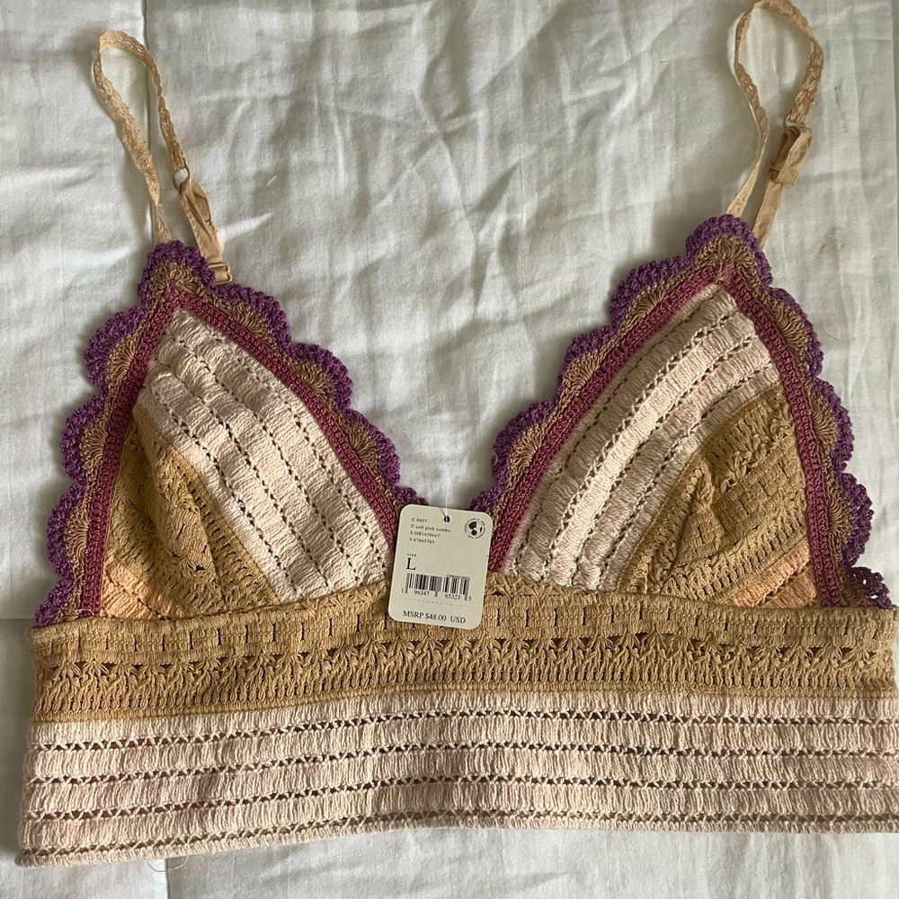 NWT Free people crochet cropped bralette
